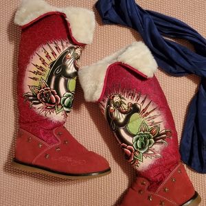 Ed Hardy knee high boots